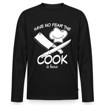 Chef cuisinier Chef de cuisine - T-shirt manches longues Premium bio Homme - noir - Devant - Nico (187cm)