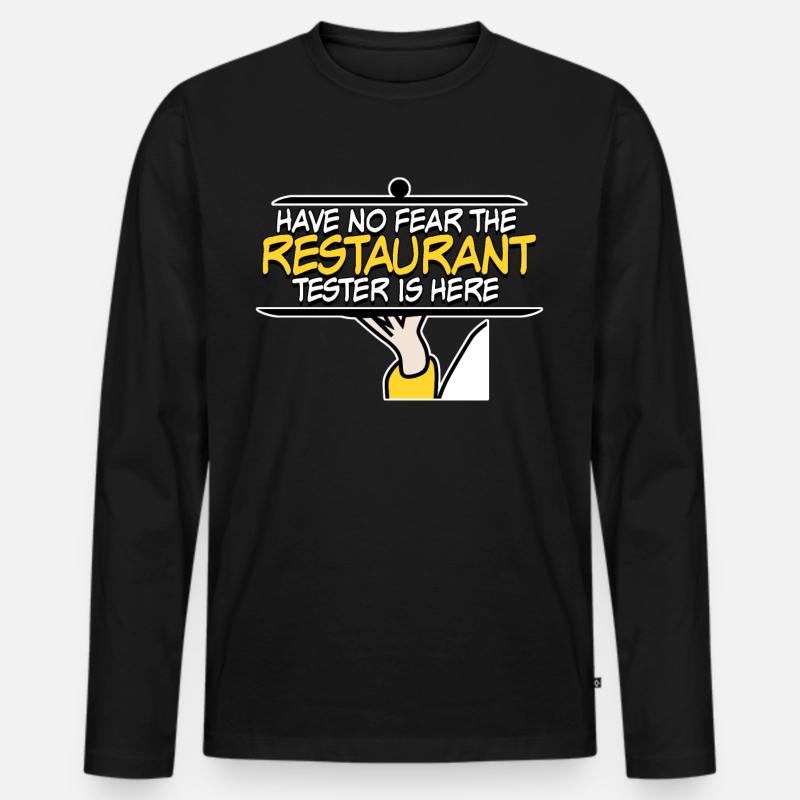 Restaurant Restauranttester Essen - Männer Premium Bio Langarmshirt - Schwarz