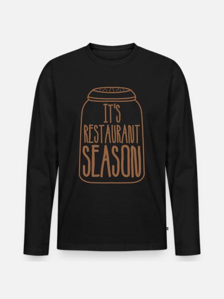 Restaurant Koch Kochen Kellner - Männer Premium Bio Langarmshirt - Schwarz