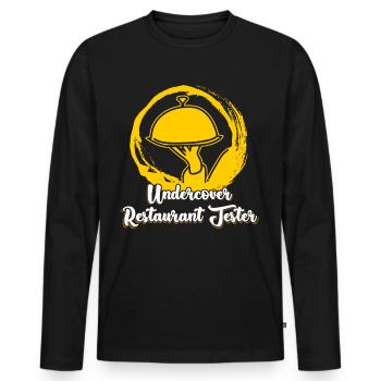Restaurant tester - Men's Premium Organic Long Sleeve Shirt - black - Front - Nico (187cm)