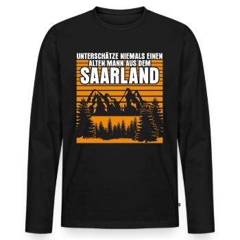 Saarland old Saarlanders - Men's Premium Organic Long Sleeve Shirt - black - Front - Nico (187cm)