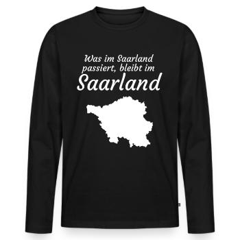 Saarland saarländisch Saarländer - Männer Premium Bio Langarmshirt - Schwarz - Vorne - Nico (187cm)
