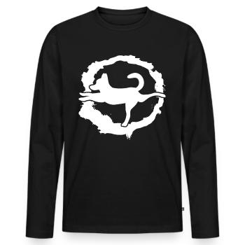 Yoga with Dog Dog Meditation - Men's Premium Organic Long Sleeve Shirt - black - Front - Nico (187cm)