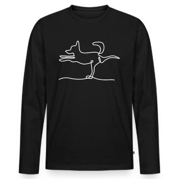 Chiens de yoga Chien de méditation - T-shirt manches longues Premium bio Homme - noir - Devant - Nico (187cm)