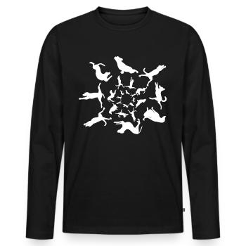 Yoga Dogs Dog Meditation Yoga Exercise - Men's Premium Organic Long Sleeve Shirt - black - Front - Nico (187cm)