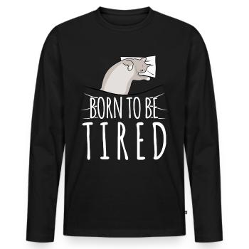 Sleeping Sleep Cat Cat Sleep Shirt - Men's Premium Organic Long Sleeve Shirt - black - Front - Nico (187cm)