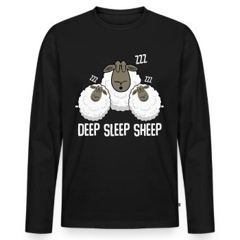 Schlafen Müde Schafe Schaf Schlafshirt - Männer Premium Bio Langarmshirt - Schwarz - Vorne - Nico (187cm)
