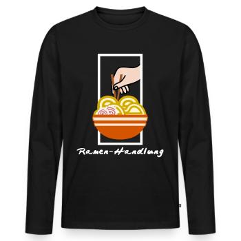 Ramen Nudelsuppe Anime Nudeln - Männer Premium Bio Langarmshirt - Schwarz - Vorne - Nico (187cm)