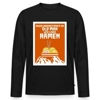 Ramen Noodles Mountains Noodle Soupe - T-shirt manches longues Premium bio Homme - noir - Devant - Nico (187cm)