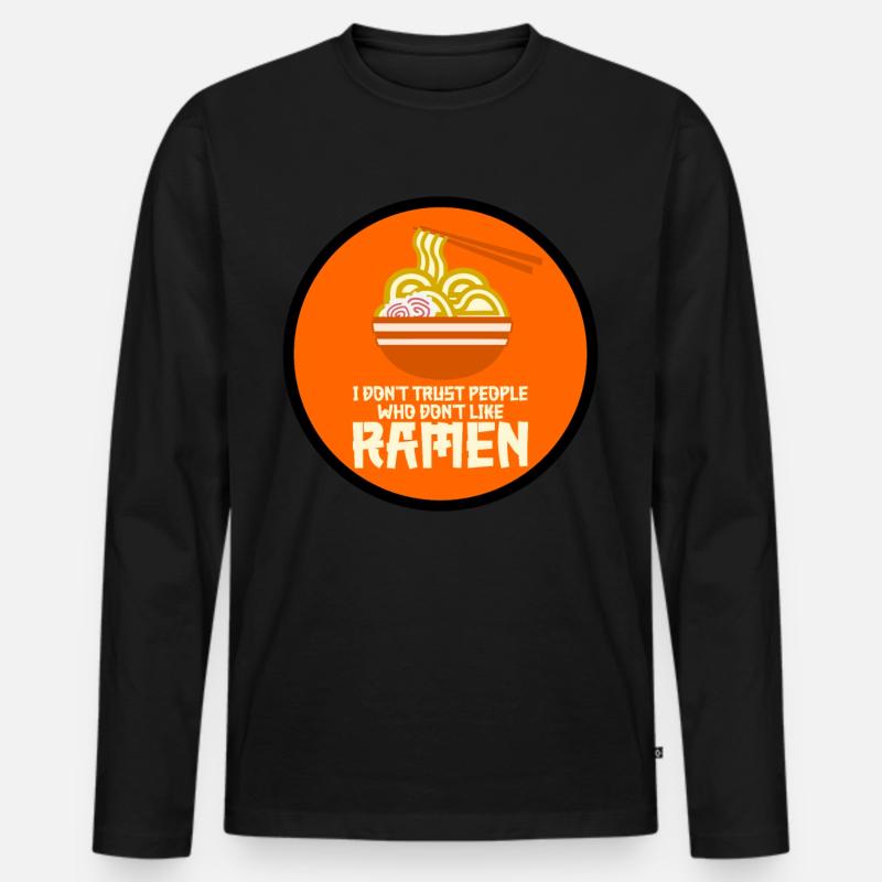 Ramen Nudelsuppe - Männer Premium Bio Langarmshirt - Schwarz