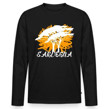 Sardaigne Sardaigne Sardaigne - T-shirt manches longues Premium bio Homme - noir - Devant - Nico (187cm)