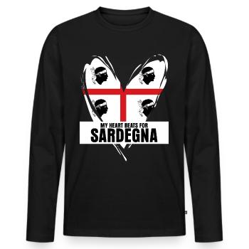 Sardegna Sardinia Heart Sardinia - Men's Premium Organic Long Sleeve Shirt - black - Front - Nico (187cm)