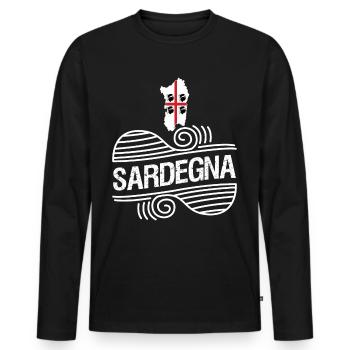 Sardegna Holidays Sardinia Sardinia - Men's Premium Organic Long Sleeve Shirt - black - Front - Nico (187cm)