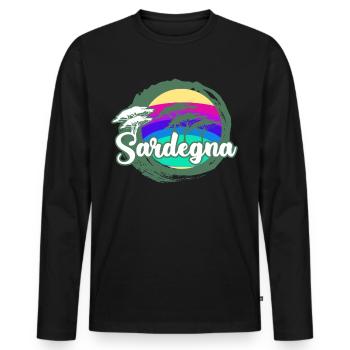 Sardinien Retro Sardegna Sardinia - Men's Premium Organic Long Sleeve Shirt - black - Front - Nico (187cm)