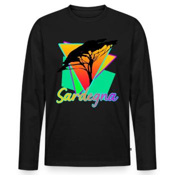 Sardinien Sardegna Retro Sardinia - Men's Premium Organic Long Sleeve Shirt - black - Front - Nico (187cm)