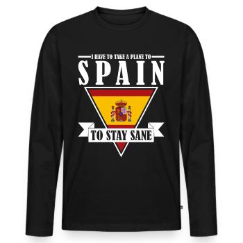 Espagne Vacanciers Vacances Espagnol - T-shirt manches longues Premium bio Homme - noir - Devant - Nico (187cm)