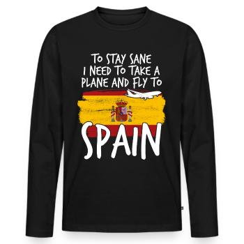 Holidays in Spain - Men's Premium Organic Long Sleeve Shirt - black - Front - Nico (187cm)