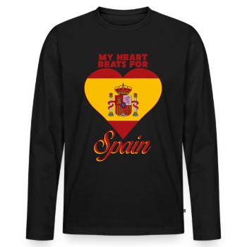 Espagne Amour espagnol - T-shirt manches longues Premium bio Homme - noir - Devant - Nico (187cm)