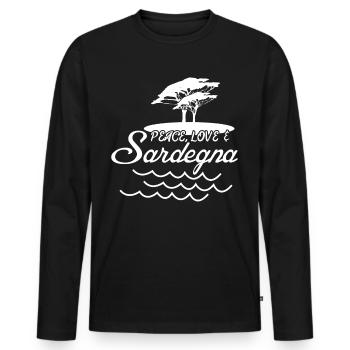 Sardinia Beach Sardegna Sardinia - Men's Premium Organic Long Sleeve Shirt - black - Front - Nico (187cm)