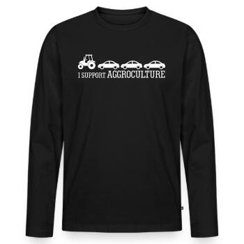 Farmer Tractor Farmers Farmer Tractor - Men's Premium Organic Long Sleeve Shirt - black - Front - Nico (187cm)