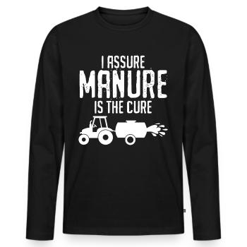 Farmer manure drive farmer farmers - Men's Premium Organic Long Sleeve Shirt - black - Front - Nico (187cm)