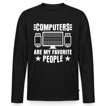 Admin Programmer Computer Scientist - Men's Premium Organic Long Sleeve Shirt - black - Front - Nico (187cm)