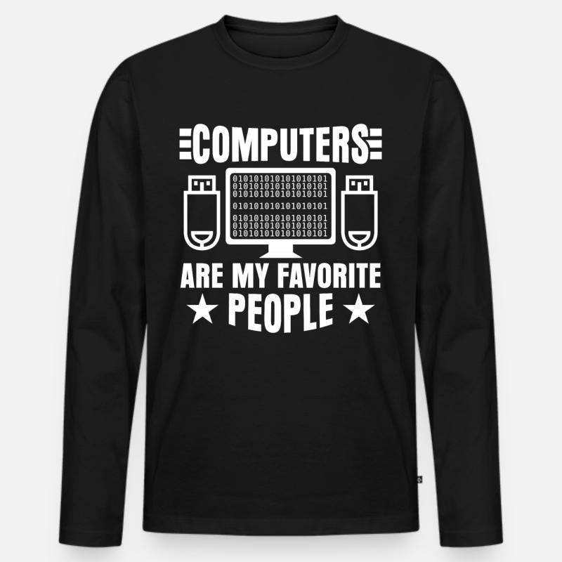 Admin Programmer Computer Scientist - Men's Premium Organic Long Sleeve Shirt - black