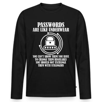 Admin Saying Password Programmer - Men's Premium Organic Long Sleeve Shirt - black - Front - Nico (187cm)