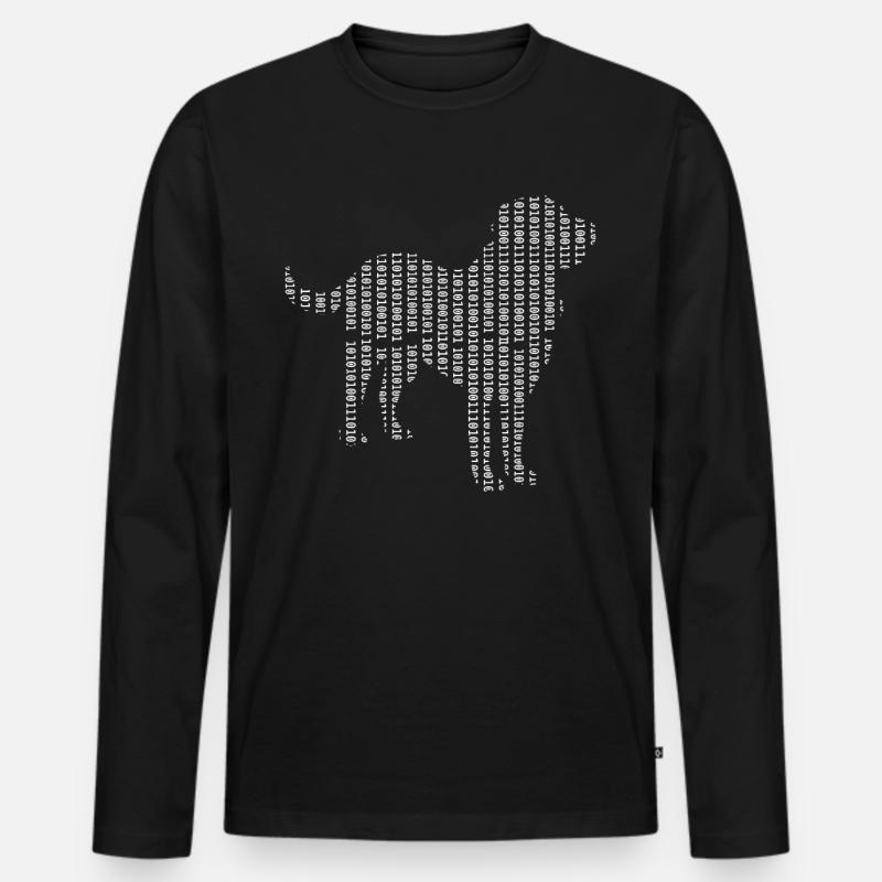 Informaticien Chien Admin Programmeur - T-shirt manches longues Premium bio Homme - noir