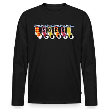 Informatiker Admin Computer Informatik - Männer Premium Bio Langarmshirt - Schwarz - Vorne - Nico (187cm)