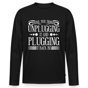 Informatiker Computer Informatik Admin - Männer Premium Bio Langarmshirt - Schwarz - Vorne - Nico (187cm)