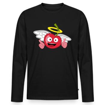 Cherries Angel Halo Cherry - Men's Premium Organic Long Sleeve Shirt - black - Front - Nico (187cm)