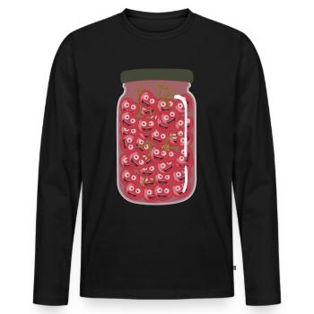 Cerises dans un bocal Cerise - T-shirt manches longues Premium bio Homme - noir - Devant - Nico (187cm)