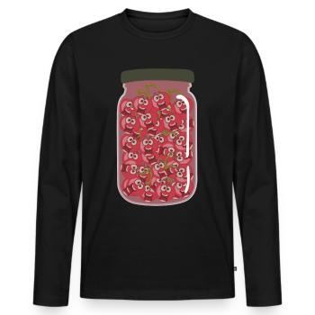 Cerises Verre Cerise - T-shirt manches longues Premium bio Homme - noir - Devant - Nico (187cm)