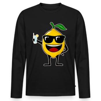 Lemon Party Lemon - Men's Premium Organic Long Sleeve Shirt - black - Front - Nico (187cm)