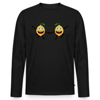 Citrons Danse Boogie Woogie Citrons - T-shirt manches longues Premium bio Homme - noir - Devant - Nico (187cm)