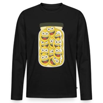 Lemons in a jar of lemon - Men's Premium Organic Long Sleeve Shirt - black - Front - Nico (187cm)