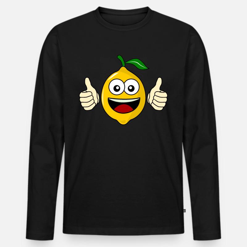 Zitronen Motivation Zitrone - Männer Premium Bio Langarmshirt - Schwarz