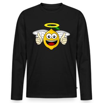 Lemon Angel Lemon - Men's Premium Organic Long Sleeve Shirt - black - Front - Nico (187cm)