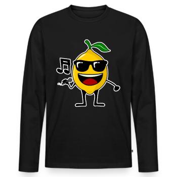 Zitrone singt Musik Zitronen - Männer Premium Bio Langarmshirt - Schwarz - Vorne - Nico (187cm)