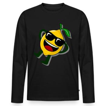 Lemon relaxed lemons - Men's Premium Organic Long Sleeve Shirt - black - Front - Nico (187cm)