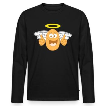Pommes de terre Angel Pommes de terre - T-shirt manches longues Premium bio Homme - noir - Devant - Nico (187cm)