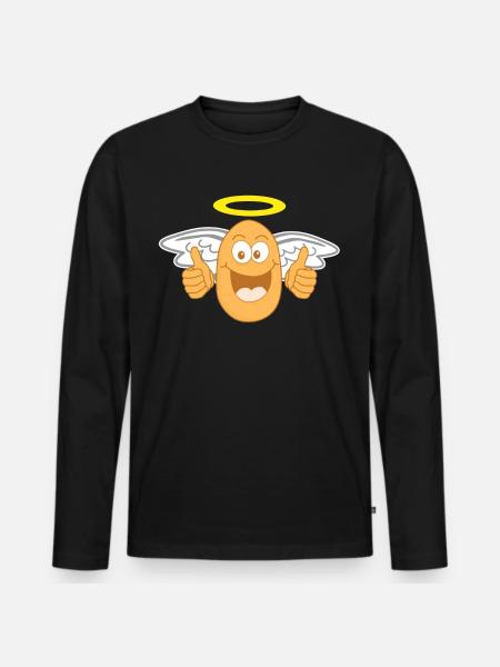 Potato Angel Potatoes - Men's Premium Organic Long Sleeve Shirt - black