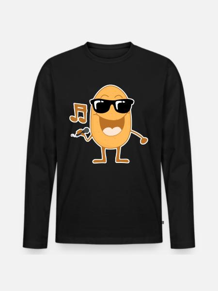 Singing Potato Music Potatoes - Men's Premium Organic Long Sleeve Shirt - black
