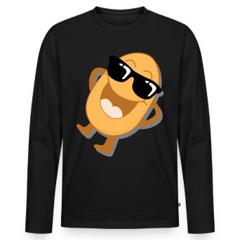Potato Sunglasses Potatoes - Men's Premium Organic Long Sleeve Shirt - black - Front - Nico (187cm)