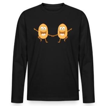 Potato Dancing Boogie Woogie - Men's Premium Organic Long Sleeve Shirt - black - Front - Nico (187cm)
