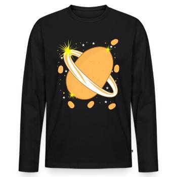 Pomme de terre dans l’espace Pommes de terre - T-shirt manches longues Premium bio Homme - noir - Devant - Nico (187cm)