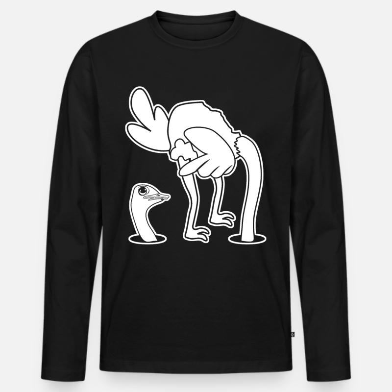 Ostrich - Männer Premium Bio Langarmshirt - Schwarz