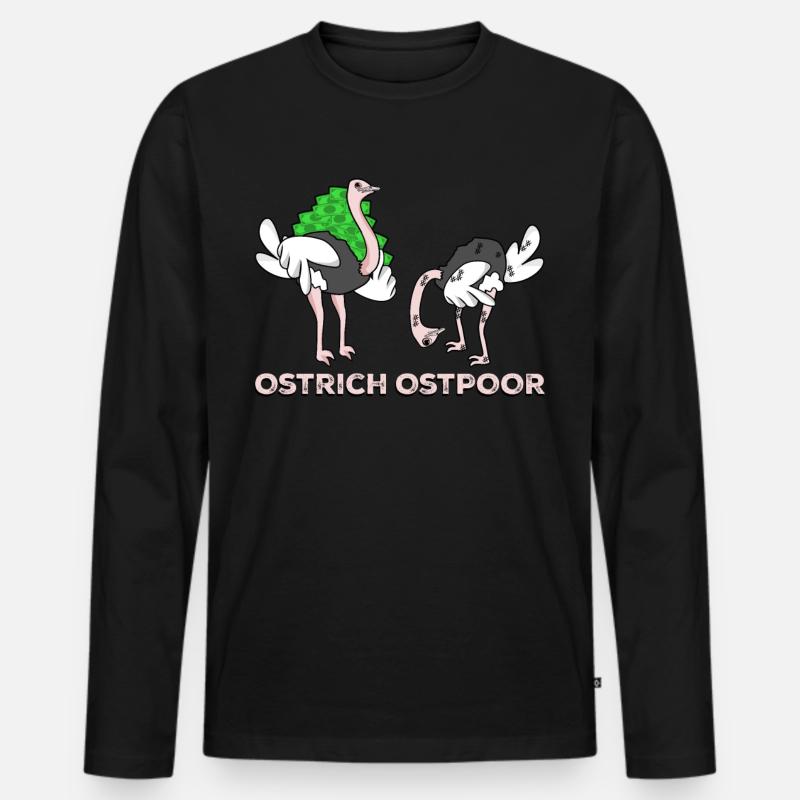 Ostrich and Ostpoor - Männer Premium Bio Langarmshirt - Schwarz