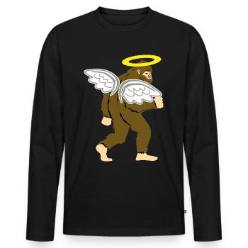 Bigfoot Angel with Halo - Men's Premium Organic Long Sleeve Shirt - black - Front - Nico (187cm)